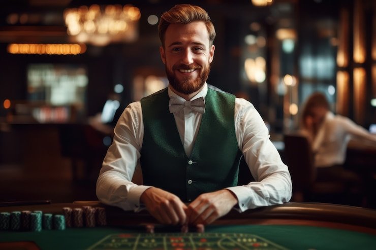 Live-dealer roulette table broadcast on mobile, showing real dealer and live-feed controls on bemo app